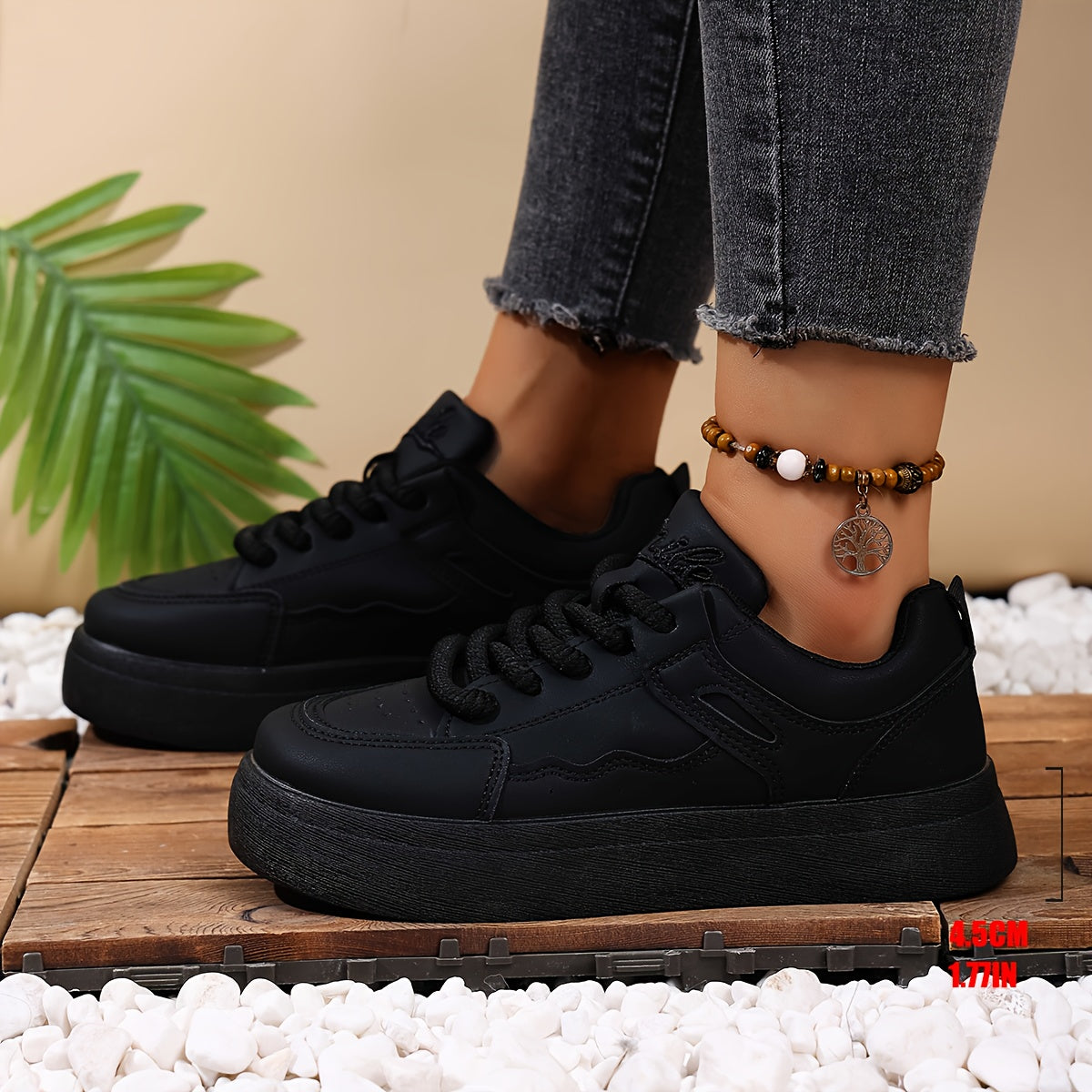 Damen Low-Top Schnürsneaker – Minimalistisches T-Bar Design, Bequeme Gummisohle & Synthetik-Obermaterial – Vielseitige Alltagsschuhe für jede Jahreszeit