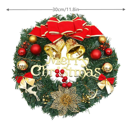 Wunderschöne Schleifenglocke mit fliegendem Hirsch, Weihnachtskranz, Feiertagsfeier, Haustür, Wand, Wohnzimmer-Dekoration