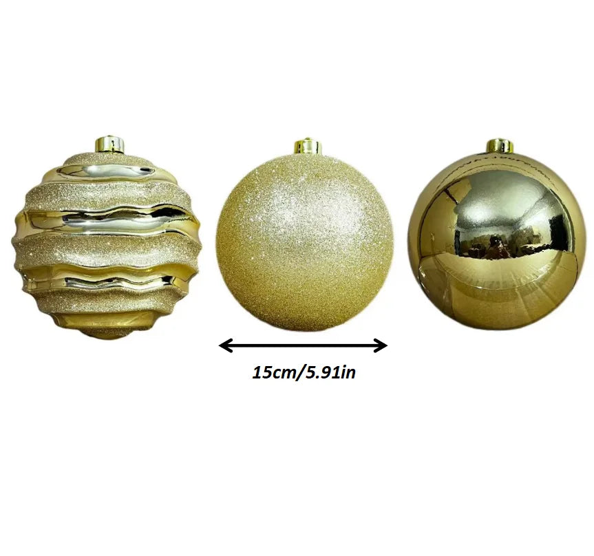 3 Stück 15 cm Weihnachtskugeln – dekorative bunte Ornamente für Einkaufszentren & Hotels – festliche Weihnachtsdekorationen