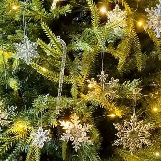 5 stücke Weihnachten Home Dekorationen Kristall Acryl Ornamente Schneeflocke Elch Weihnachten Baum Hängen Anhänger Navidad 2025 Neue Jahr Geschenk