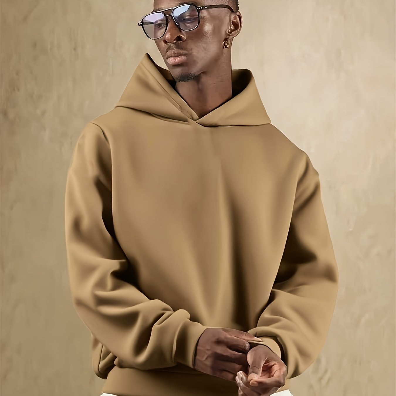 Herren Kapuzenpullover aus schwerem 100 % Polyester – Navyblauer lässiger Winter-Hoodie mit Kapuze, dicker warmer Pullover für Herbst & Winter, maschinenwaschbarer Pullover mit regulärer Passform (nicht trocknergeeignet)