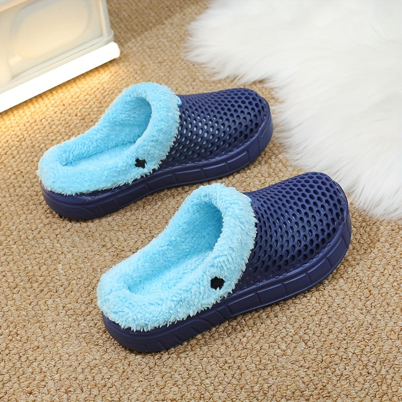 Unisex Winter Hausschuhe – Rutschfeste, Gepolsterte EVA-Sohle, Warmes Geschlossenes Design – Bequeme Slip-On Schuhe für Innen & Außen, Leicht zu Reinigen