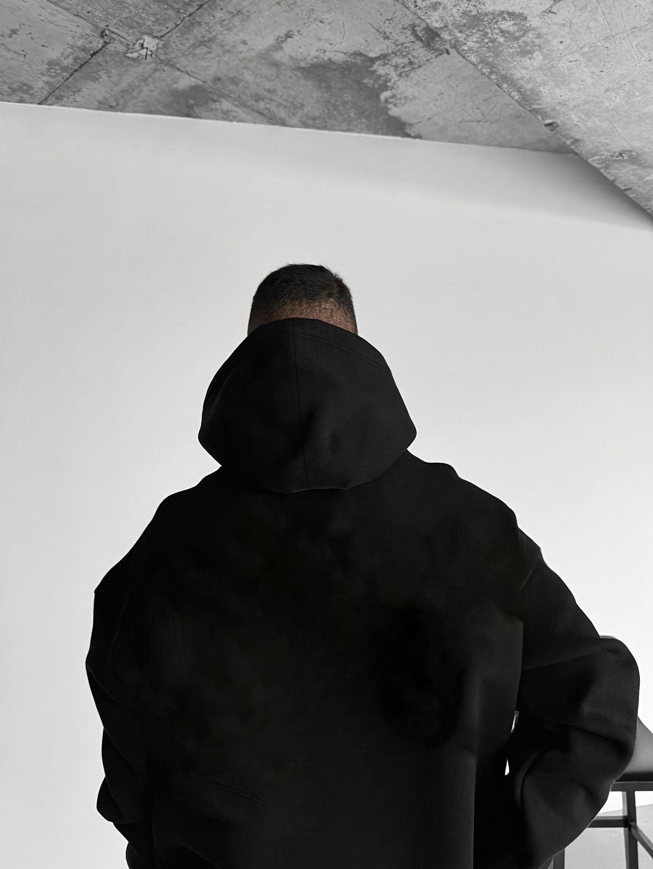 Herren Fleece Hoodie – Schwerer Winter-Kapuzenpullover mit Brusttasche, Lockerer Oversize-Fit, Warmes Dickes Material, Grau/Weiß, Maschinenwaschbar – Casual Hoodie für Kalte Tage