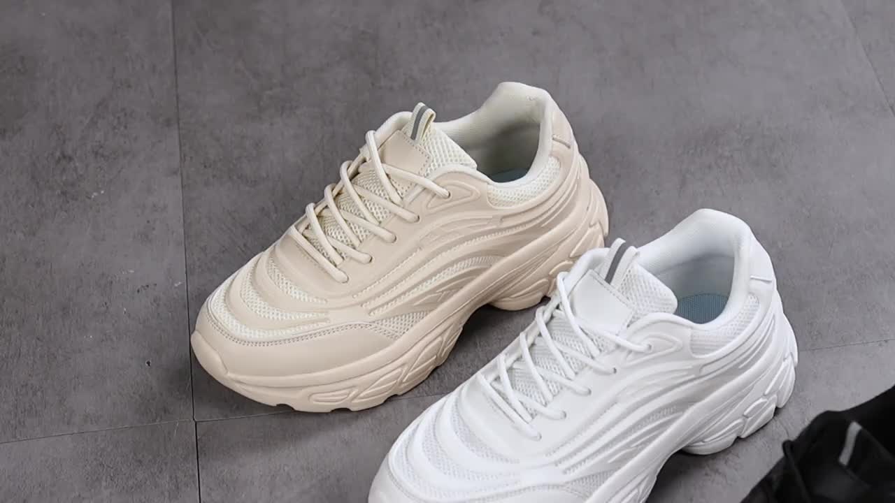 Damen Atmungsaktive Sneakers – Leichte Phylon-Sohle, Mesh & Synthetik Obermaterial, Bequeme Low-Top Schnürschuhe für Arbeit & Freizeit (Schwarz/Weiß)