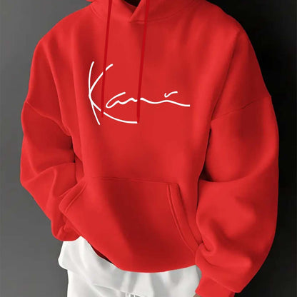 Herren Kapuzenpullover mit Langarm – Leichter Grauer Hoodie mit Fronttasche, Regular Fit Sport- & Streetwear für Herbst/Winter