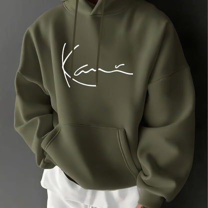 Herren Kapuzenpullover mit Langarm – Leichter Grauer Hoodie mit Fronttasche, Regular Fit Sport- & Streetwear für Herbst/Winter