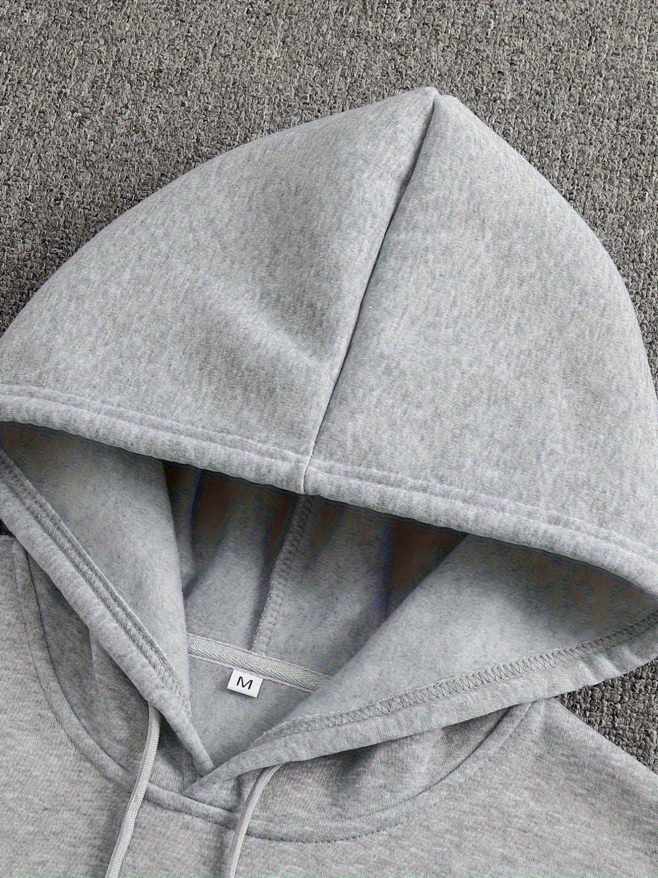 Herren Fleece Hoodie – Schwerer Winter-Kapuzenpullover mit Brusttasche, Lockerer Oversize-Fit, Warmes Dickes Material, Grau/Weiß, Maschinenwaschbar – Casual Hoodie für Kalte Tage