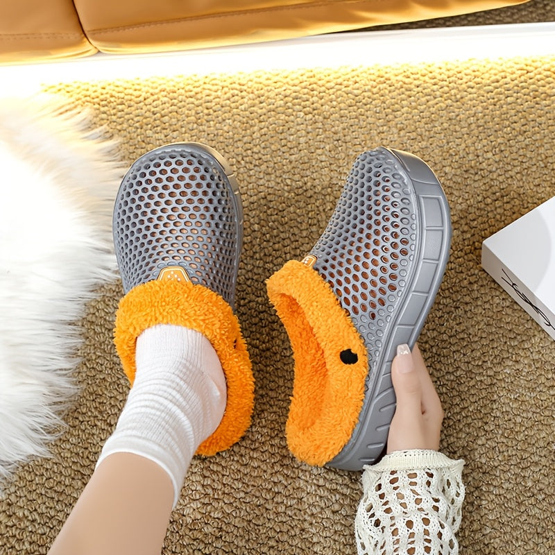 Unisex Winter Hausschuhe – Rutschfeste, Gepolsterte EVA-Sohle, Warmes Geschlossenes Design – Bequeme Slip-On Schuhe für Innen & Außen, Leicht zu Reinigen