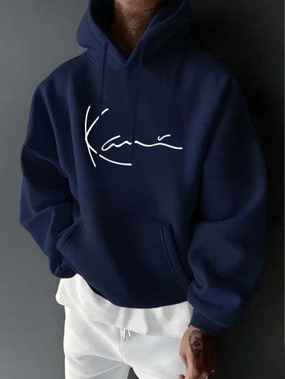 Herren Kapuzenpullover mit Langarm – Leichter Grauer Hoodie mit Fronttasche, Regular Fit Sport- & Streetwear für Herbst/Winter