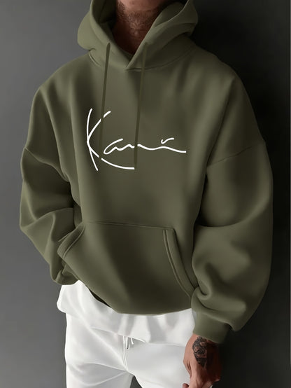 Herren Kapuzenpullover mit Langarm – Leichter Grauer Hoodie mit Fronttasche, Regular Fit Sport- & Streetwear für Herbst/Winter