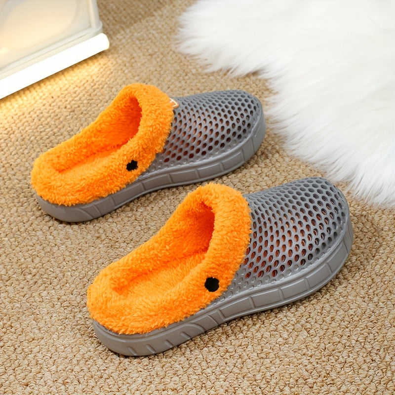 Unisex Winter Hausschuhe – Rutschfeste, Gepolsterte EVA-Sohle, Warmes Geschlossenes Design – Bequeme Slip-On Schuhe für Innen & Außen, Leicht zu Reinigen