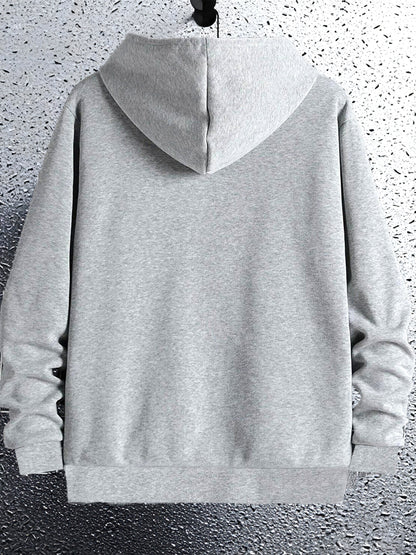 Herren Kapuzenpullover aus schwerem 100 % Polyester – Navyblauer lässiger Winter-Hoodie mit Kapuze, dicker warmer Pullover für Herbst & Winter, maschinenwaschbarer Pullover mit regulärer Passform (nicht trocknergeeignet)