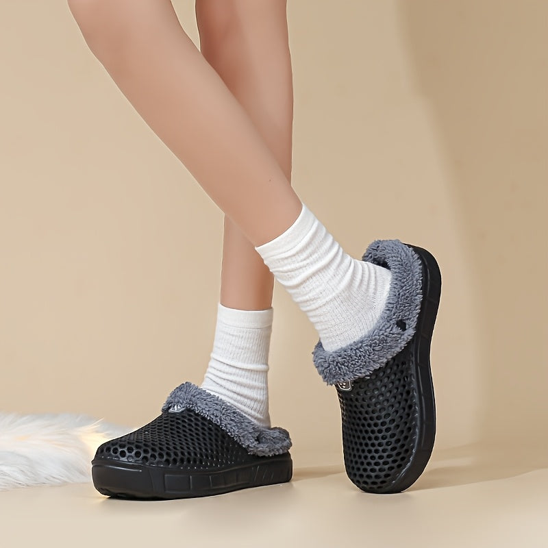 Unisex Winter Hausschuhe – Rutschfeste, Gepolsterte EVA-Sohle, Warmes Geschlossenes Design – Bequeme Slip-On Schuhe für Innen & Außen, Leicht zu Reinigen