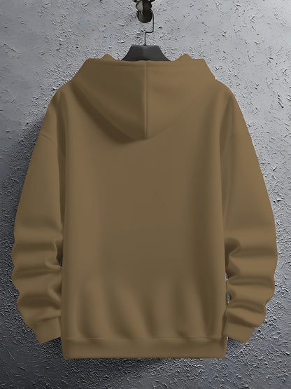 Herren Kapuzenpullover aus schwerem 100 % Polyester – Navyblauer lässiger Winter-Hoodie mit Kapuze, dicker warmer Pullover für Herbst & Winter, maschinenwaschbarer Pullover mit regulärer Passform (nicht trocknergeeignet)