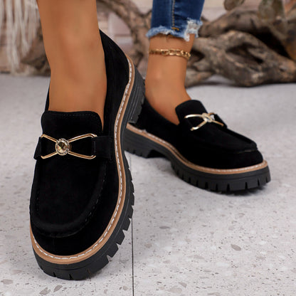 Damen Loafers – Bequeme All-Season Slipper mit Gummisohle, Stoff-Obermaterial & Slip-On Design – Casual Alltagsschuhe