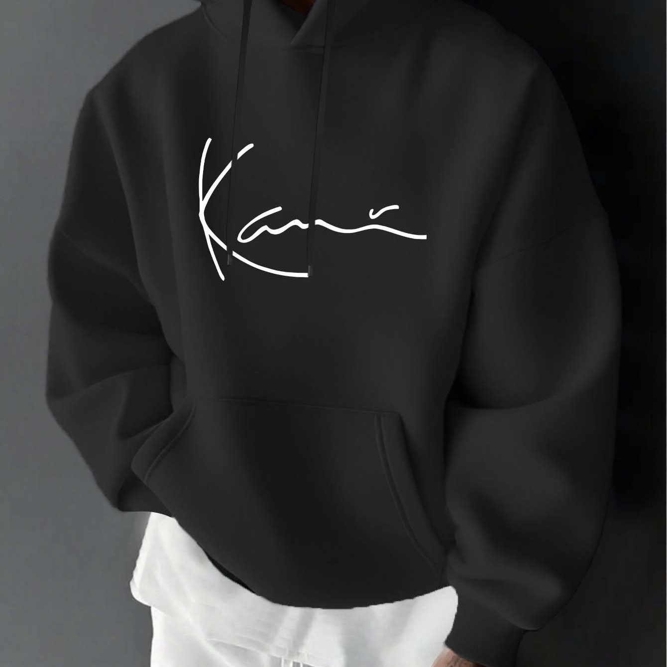 Herren Kapuzenpullover mit Langarm – Leichter Grauer Hoodie mit Fronttasche, Regular Fit Sport- & Streetwear für Herbst/Winter