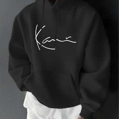 Herren Kapuzenpullover mit Langarm – Leichter Grauer Hoodie mit Fronttasche, Regular Fit Sport- & Streetwear für Herbst/Winter