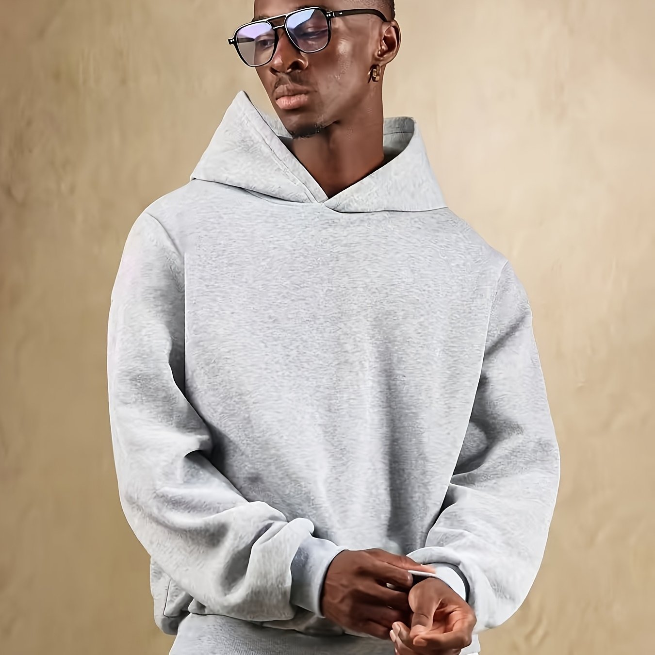 Herren Kapuzenpullover aus schwerem 100 % Polyester – Navyblauer lässiger Winter-Hoodie mit Kapuze, dicker warmer Pullover für Herbst & Winter, maschinenwaschbarer Pullover mit regulärer Passform (nicht trocknergeeignet)