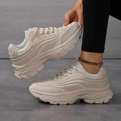 Damen Atmungsaktive Sneakers – Leichte Phylon-Sohle, Mesh & Synthetik Obermaterial, Bequeme Low-Top Schnürschuhe für Arbeit & Freizeit (Schwarz/Weiß)