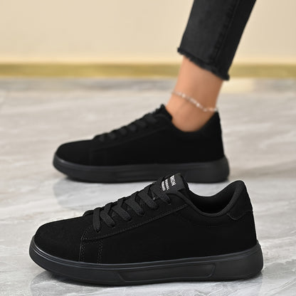 Damen Leichte Sportsneaker – Bequeme Lace-Up Laufschuhe mit EVA-Sohle, Atmungsaktivem Stofffutter & Synthetik-Obermaterial – All-Season Outdoor & Casual Sneaker (Schwarz)