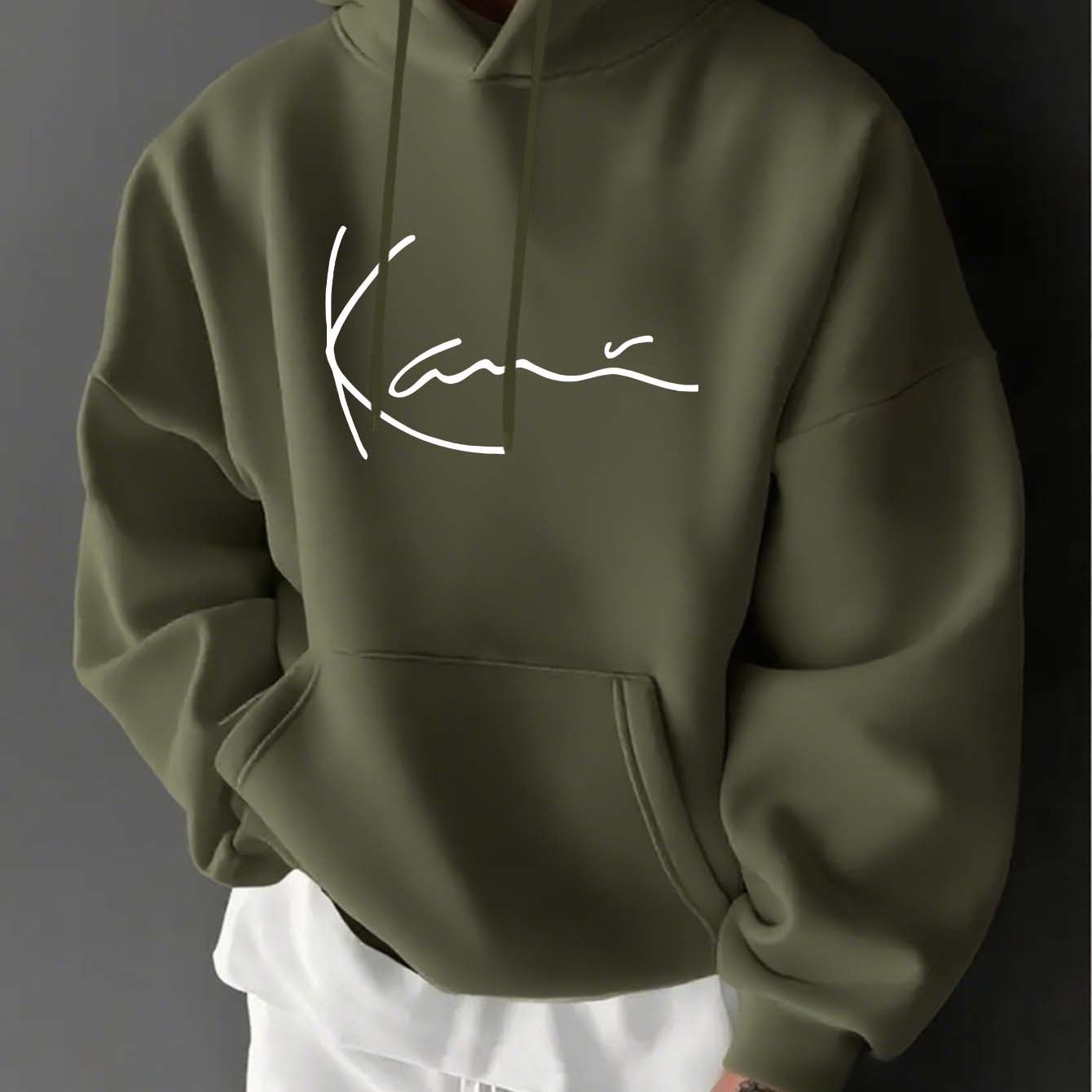 Herren Kapuzenpullover mit Langarm – Leichter Grauer Hoodie mit Fronttasche, Regular Fit Sport- & Streetwear für Herbst/Winter