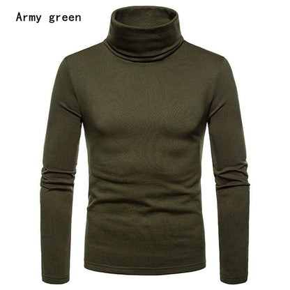 Autumn Winter Mens Turtleneck Sweaters Casual Thermal Long Sleeve Slim Fit Pullovers Stretch Basic Tops Sweatshirt Jumper TShirt