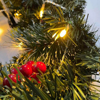 1.8/2,7 m Beleuchtet Weihnachten Girlande LED Licht Rattan Beeren Tannenzapfen Girlanden Dekoration für Türen Bäume Kamine Wand