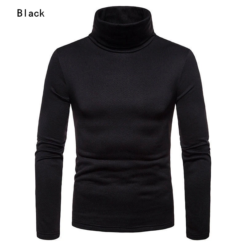 Autumn Winter Mens Turtleneck Sweaters Casual Thermal Long Sleeve Slim Fit Pullovers Stretch Basic Tops Sweatshirt Jumper TShirt