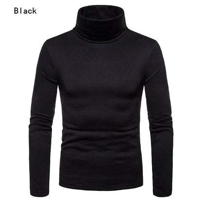 Autumn Winter Mens Turtleneck Sweaters Casual Thermal Long Sleeve Slim Fit Pullovers Stretch Basic Tops Sweatshirt Jumper TShirt