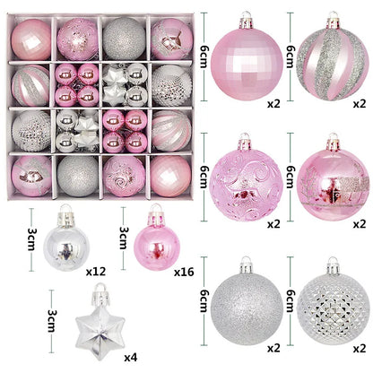 44Pcs 3/6CM Weihnachten Ball – Weihnachtsbaum Dekoration Ornamente für Wohnkultur, Halloween, Neujahr, Navidad Anhänger & Ball Zubehör
