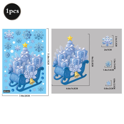 Weihnachten Fenster Statische Klampft Schneemann Santa Claus Schneeflocke Rentier Nette Weihnachten Dekoration Aufkleber Aufkleber Hause Ornamente Liefert