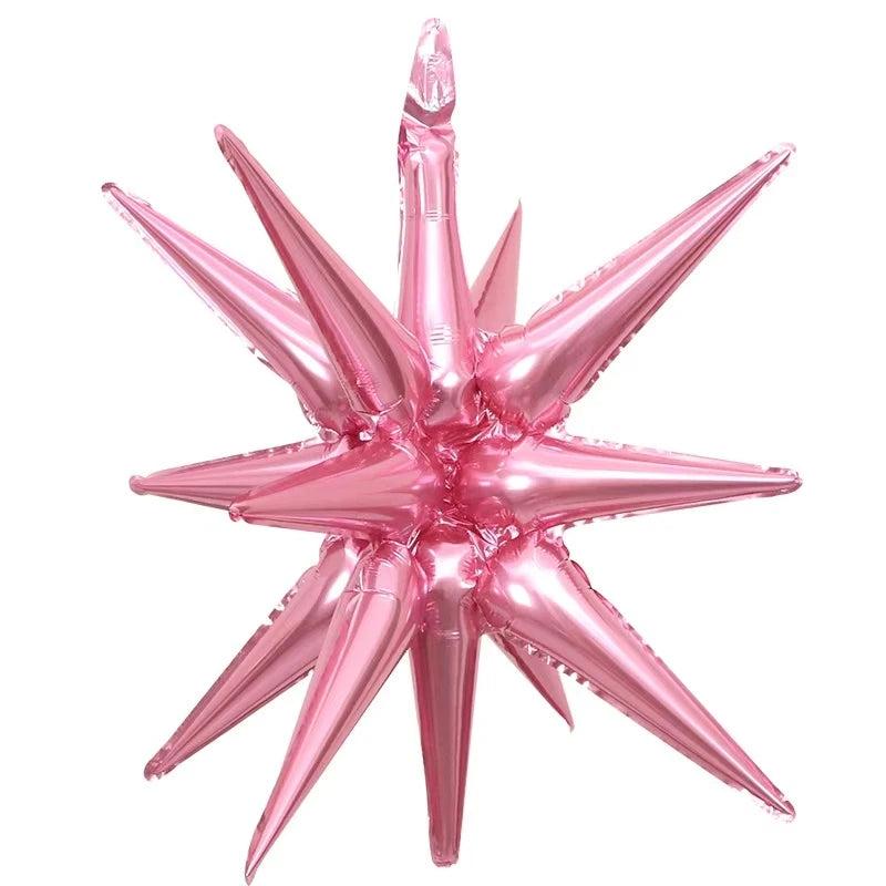 2/5/10 Stück Starburst Luftballons – Roségold, Silber, Gold – 22 Zoll Explosion Stern Folienballons für Geburtstag, Hochzeit & Partydekoration