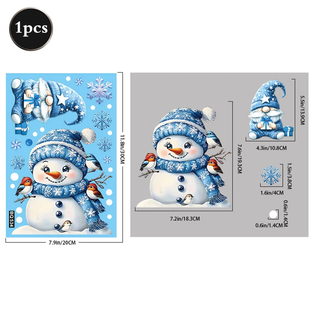 Weihnachten Fenster Statische Klampft Schneemann Santa Claus Schneeflocke Rentier Nette Weihnachten Dekoration Aufkleber Aufkleber Hause Ornamente Liefert