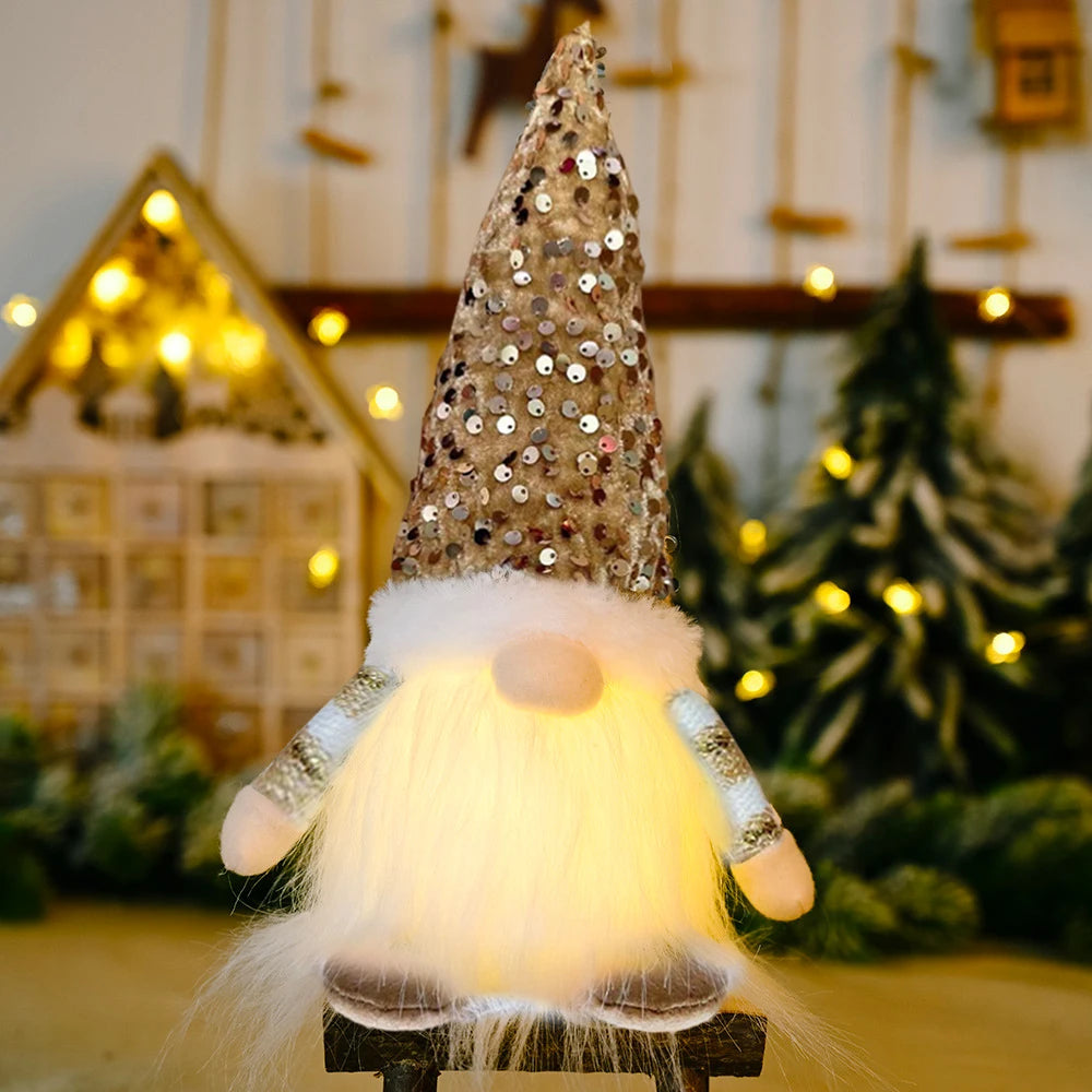 Leuchtender Weihnachtswichtel 30 cm – LED Faceless Gnome Deko für Weihnachten & Neujahr, Baumdekoration, Geschenkidee 2025