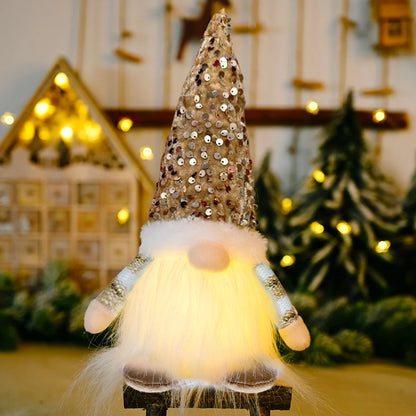 Leuchtender Weihnachtswichtel 30 cm – LED Faceless Gnome Deko für Weihnachten & Neujahr, Baumdekoration, Geschenkidee 2025