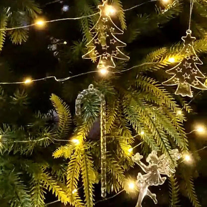 5 stücke Weihnachten Home Dekorationen Kristall Acryl Ornamente Schneeflocke Elch Weihnachten Baum Hängen Anhänger Navidad 2025 Neue Jahr Geschenk