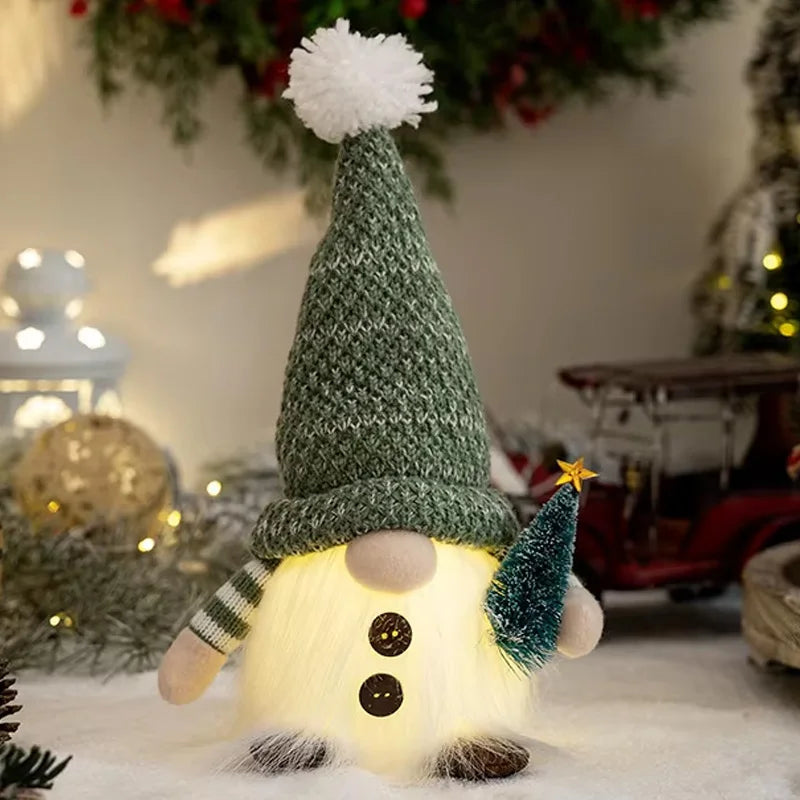 30 cm Leuchtendes gestricktes Zwergenpuppenpaar mit LED-Nachtlicht – Weihnachtsdekoration, Weihnachtsbaum Deko Zuhause, Neujahr Geschenk