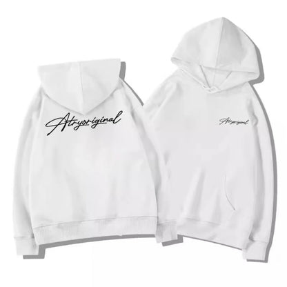 White Gray Letter Print Hooded Hoodie Men Women Autumn Winter 2025 New Fashion Loose Casual Y2K Tops Men Cotton Warm Sweatshirt