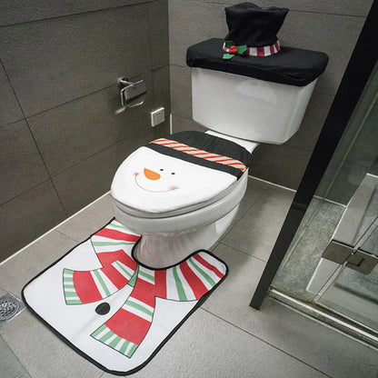 Niedliche Weihnachts-Toilettensitzbezüge, kreativer Weihnachtsmann, Badezimmermatte, Weihnachtszubehör für Zuhause, Neujahr, Navidad, Geschenk, Dekoration