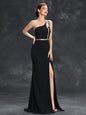 Mgiacy Sequin ribbon slit backless elegant evening gown Ball dress Party dress Bridesmaid dress