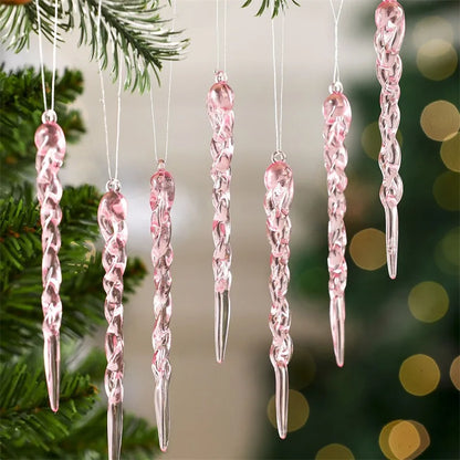 12/24 Stück Kristall Schneeflocke Klar Simulation Eis Anhänger Weihnachtsbaum Hängende Ornamente Winter Thema Party Weihnachten Dekoration