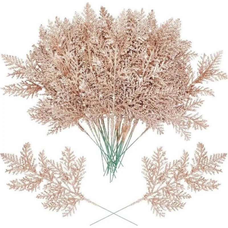 5/10 Stück rosa Glitzer künstliche Beeren Stielstrauß Kiefer Weihnachtsdekoration Picks für Weihnachtsbaumschmuck DIY Kranz Girlande