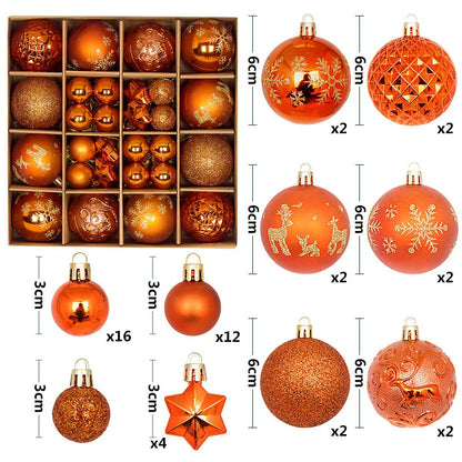 44Pcs 3/6CM Weihnachten Ball – Weihnachtsbaum Dekoration Ornamente für Wohnkultur, Halloween, Neujahr, Navidad Anhänger & Ball Zubehör