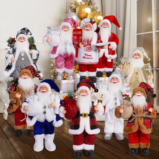 Weihnachten 12-Zoll-Weihnachtsmann-Figur, stehende Weihnachtsmann-Puppe, Fensterdekoration, Weihnachtsdekoration, Weihnachtsgeschenke, Geburtstagsgeschenke
