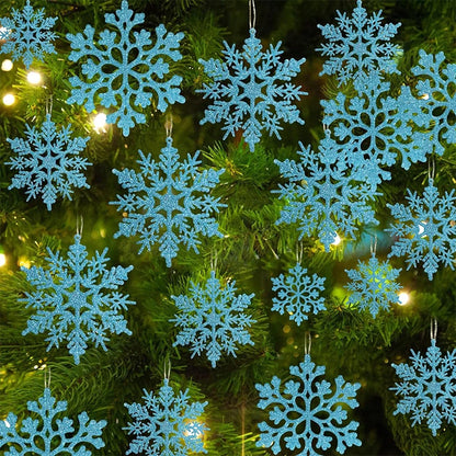 12 Stücke Papier Schneeflocken Weihnachtsbaum Dekorationen Anhänger Ornamente Glitter Weiße Schneeflocken Innen Winter Zuhause Neujahr Dekor