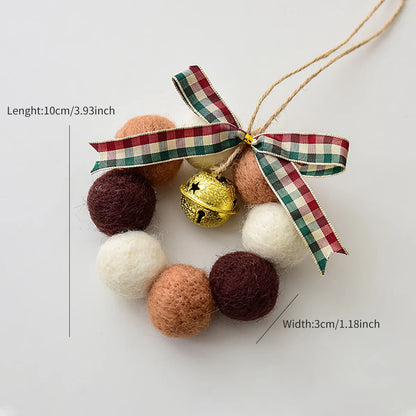 Mini Wolle Kugeln Glocke Girlande Dekoration Hängen Weihnachtsbaum Girlande Dekoration Weihnachten Party Dekoration Lieferungen