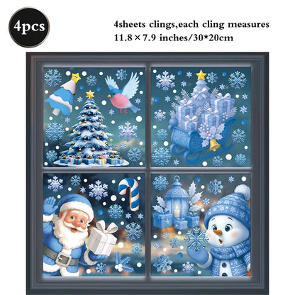 Weihnachten Fenster Statische Klampft Schneemann Santa Claus Schneeflocke Rentier Nette Weihnachten Dekoration Aufkleber Aufkleber Hause Ornamente Liefert