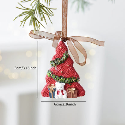 1 weihnachtlicher Schaukelpferdekranz aus Kunstharz, dekorativer Anhänger für Fensterdekorationen für den Innenbereich, festliche Party-Ornamente