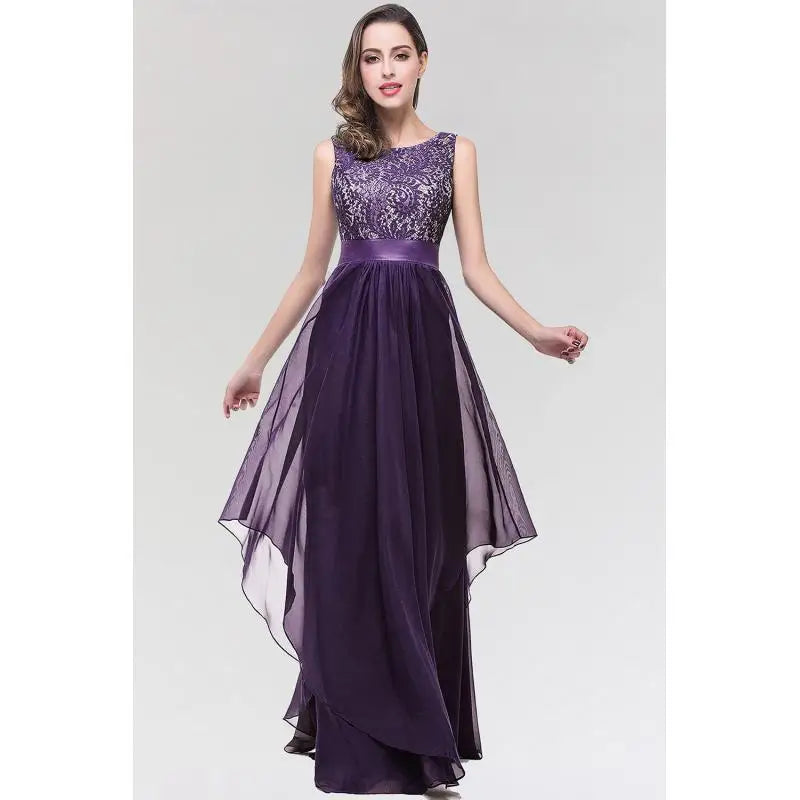 2025 Charming Prom Dress O-Neckline Illusion Lace Appqulies Corest Sleeveless Chiffon Skirt Long Maxi Gown Formal Occasion Gown