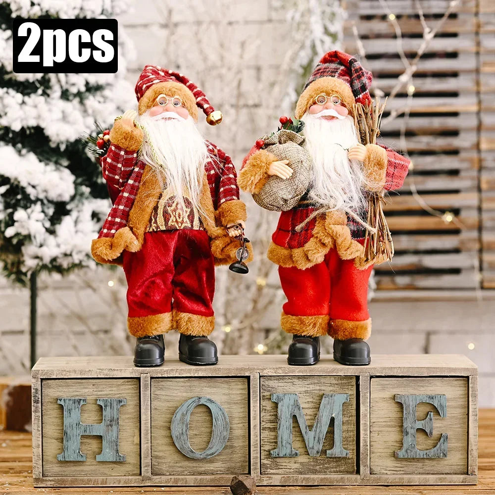 1–4 Stück Weihnachtsdekoration – Santa Claus Plüschpuppe 30 cm | Niedliche Weihnachtsornamente für Zuhause, Party & Neujahrsgeschenke